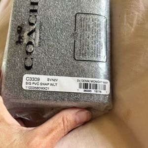Brand new In package Coach Signature Snap wallet in blue denim - unopened